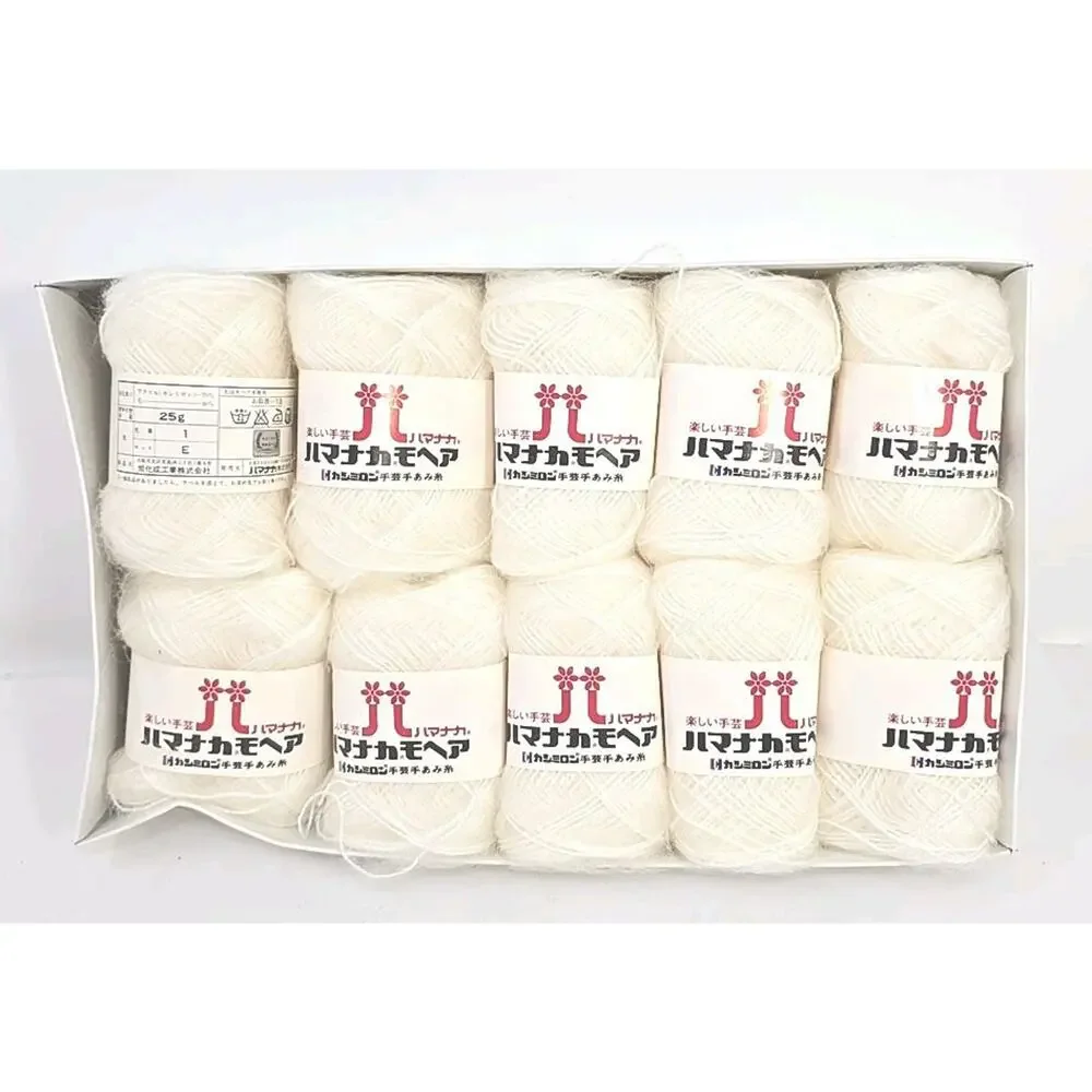 Hamanaka‎ Knitting Yarn Thread Color #1 Lot E White Lot of 10 U326